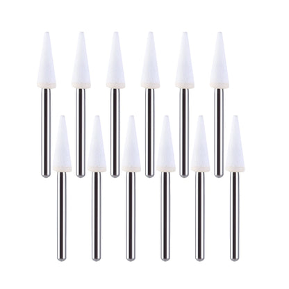 JUMTOP 12Pcs/Bag Dental Flame Cone Round White Stone Polisher FG Burs
