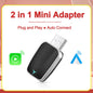 2 in 1 Smart Dongle AI Box Mini Adapter Wired to Wireless Carplay&Android Auto Compatible with 99% of Cars Plug and Play WiFi