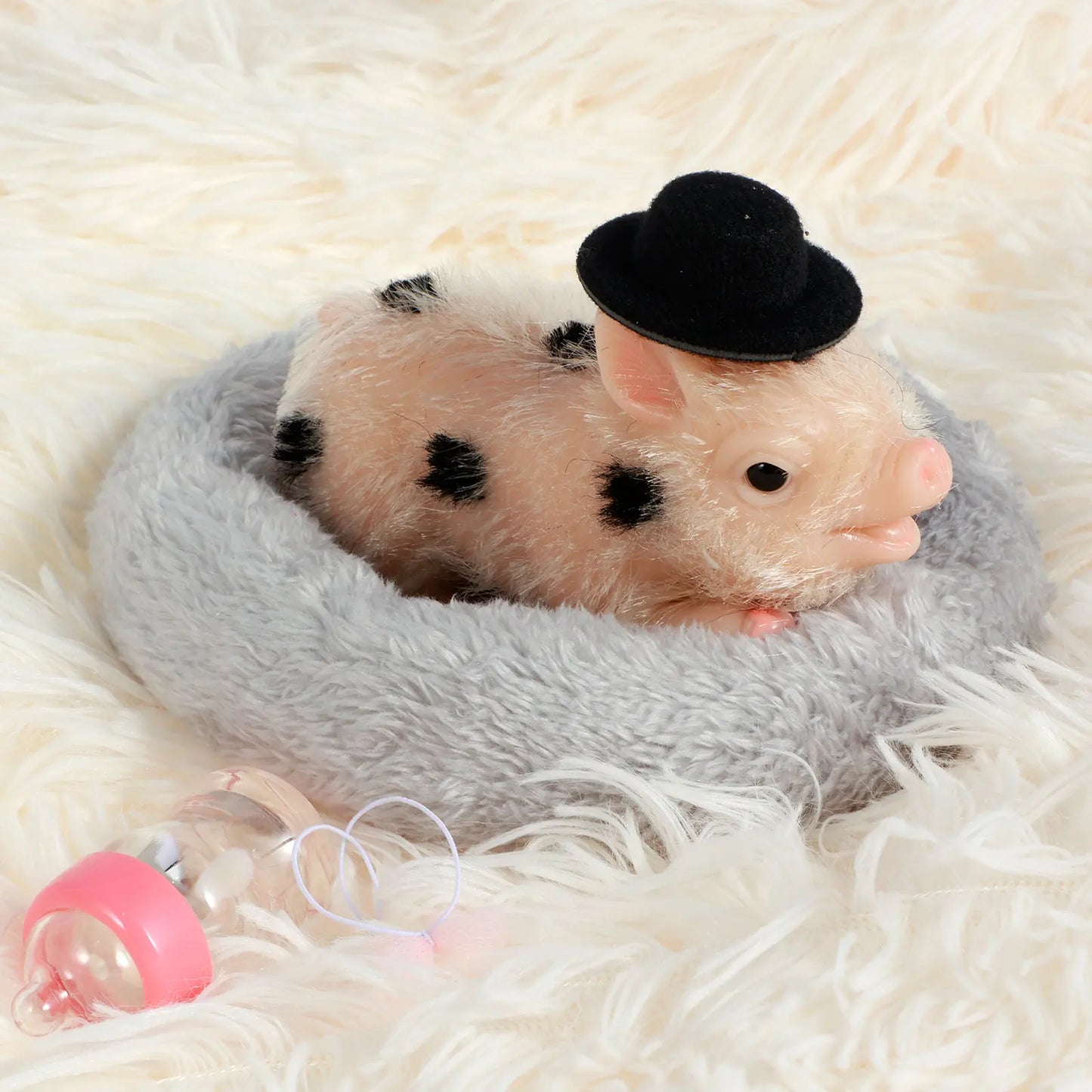6inch Silicone Pig Doll Toy Cute Miniature Silicone Pig Reborn Realistic Pig Toy Interesting Full Silicone Piglet Doll Toy Set