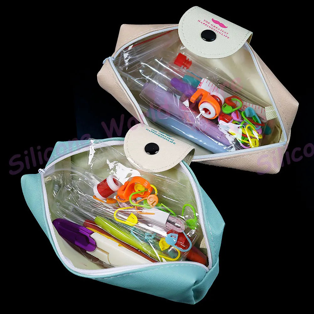 Silicone World 45/37PCS Crochet Set DIY Hand Held Knitting Tools Woolen Weaving Tool Kits With Storage Bag Hook Needle Set
