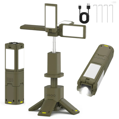 14000mAh Rechargeable Outdoor Hiking Fishing Tent Lamp Super Bright Magnetic Rotatable Telescopic LED RV Camping Lantern