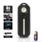 Keychain Flashlight for Police USB Recharge LED Flashlight Shoulder Clip Lights Warning Flashing Light Outdoor Work Light Lamp