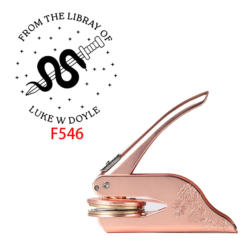 Personalized Book Embossers Custom LOGO Book Embosser Stamps From the Library / Envelope Party Invitation Embossing Stamps DIY