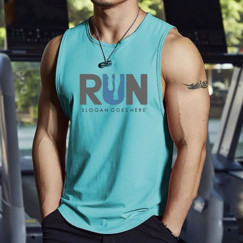 2026 Summer New Fashionable Printed Sleeveless T-shirt for Men's Sports Training Basketball Tank Top Loose Quick Drying