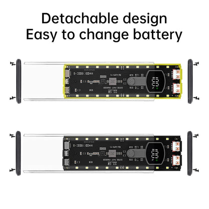 4*21700 DIY Power Bank Case PD22.5W Transparent Quick Charge Battery Box LED Screen Battery Case Kit With Light For Huawei