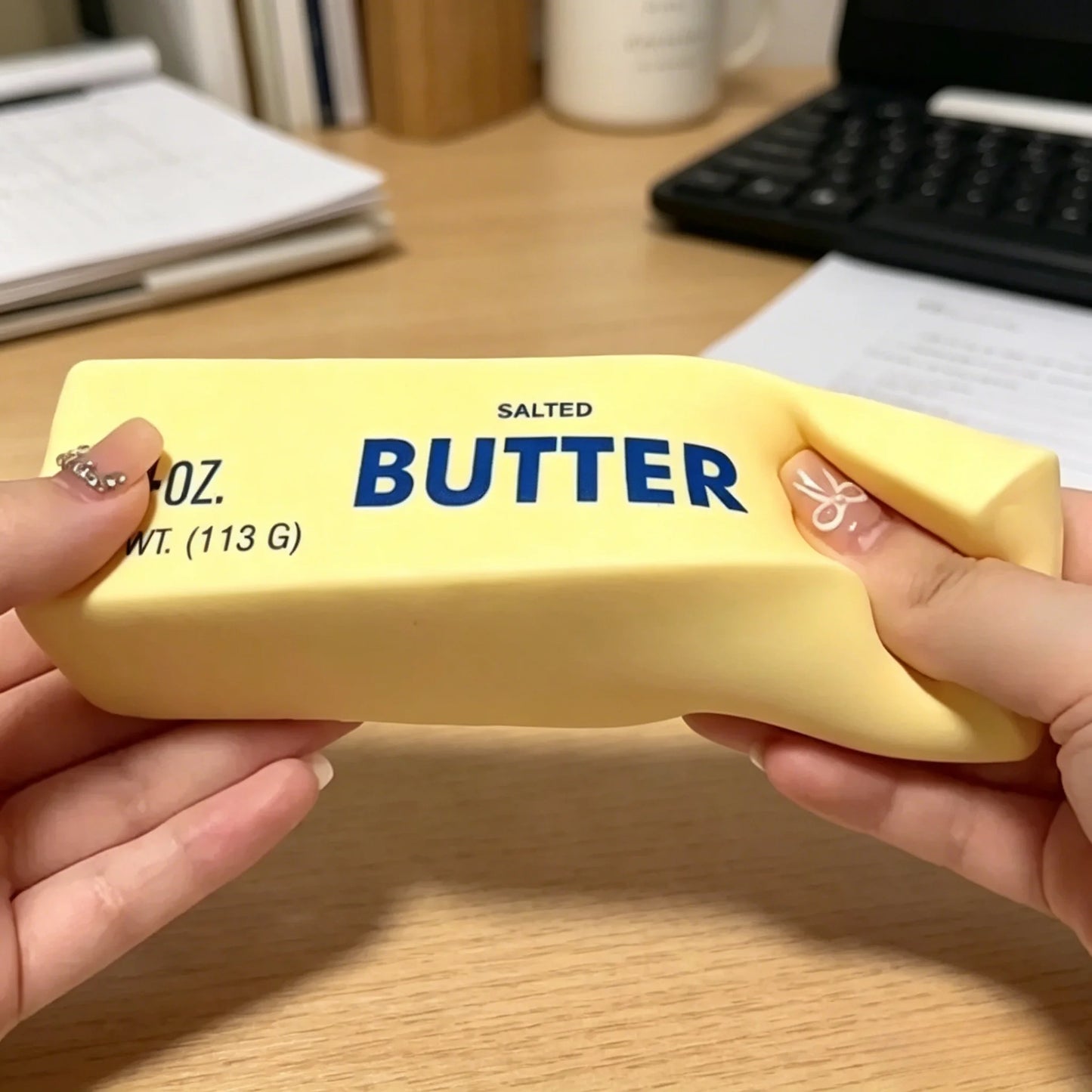 Cute Butter Stick Squishy Squeeze Fidget Toy Slow Rising Soft Sensory Stress Emotion Relief Hand Calm Toy Anti-Stress Plaything
