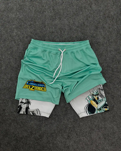 2026 Summer Genesis Evangelion Men's Cosplay Shorts Double-layer Two-in-one Shorts Quick-drying Fake Two-piece Unisex Shorts