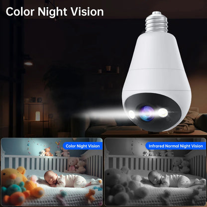 JOOAN 5MP E27 Bulb Wifi Camera Indoor Auto Tracking Night Vision Security Camera Two-way Audio Surveillance IP Camera