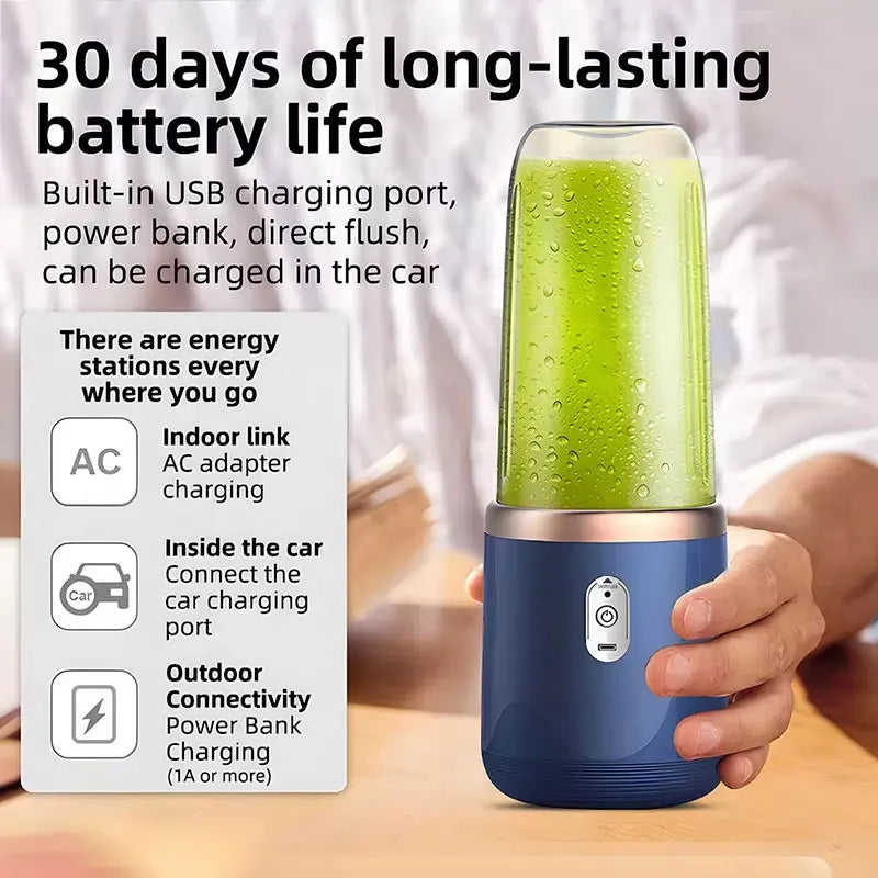 USB Personal Mini Juicer Cup Handheld Travel Blender Portable Single Double Cup for Water Bottles