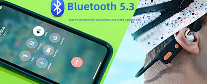 Słuchawki pływackie Tayogo Bone Conduction, Bluetooth 5.3, IP68 Wodoodporne słuchawki douszne MP3 z otwartą konstrukcją do pływania, pamięć 32 GB