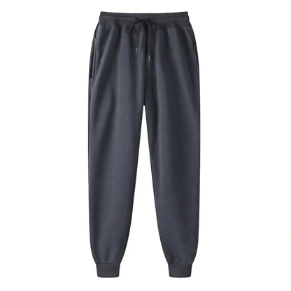 Unisex Solid Jogger Sweatpants Elastic Drawstring Cuff Sports Pants Multi-color Loose Fit Casual Gym Running Trousers Size S-3XL