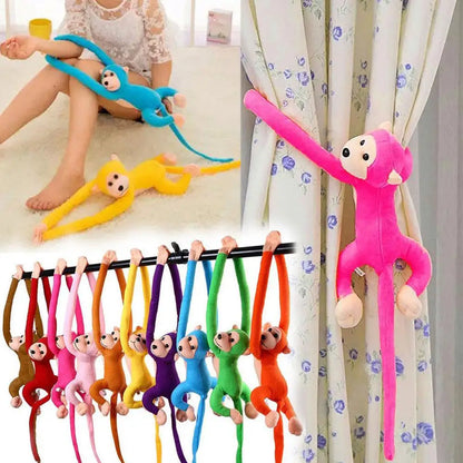 Colorful Long-arm Monkey Plush Stuffed Dolls Children's Animal Plush Toys Creative Curtain Dolls Hanging Monkeys Decorative Gift