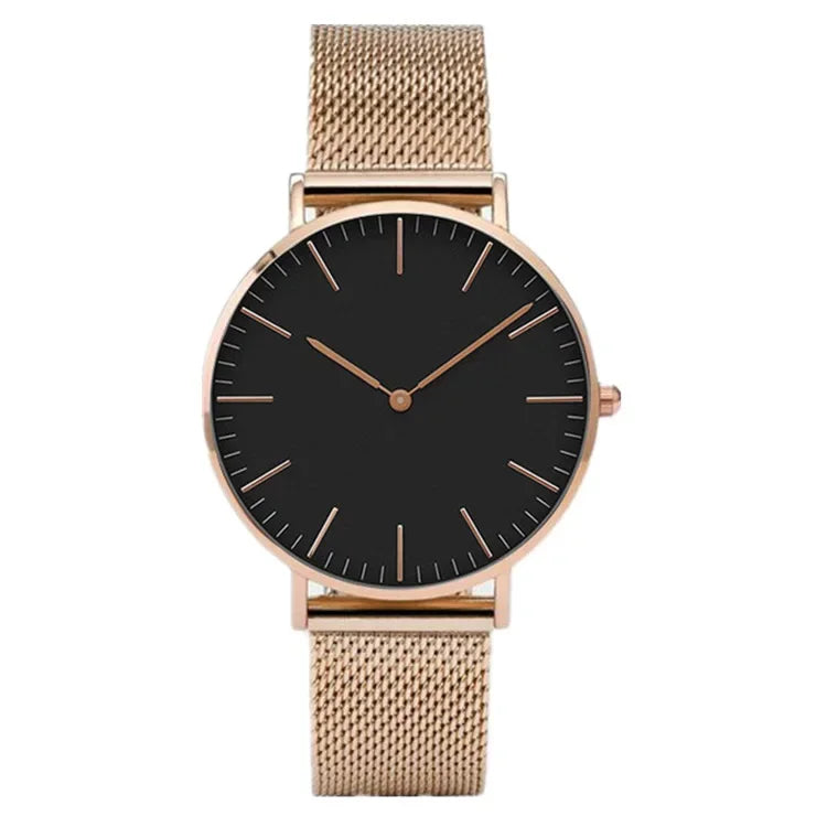 Ultra-thin Fashion Watch Women Luxury Metal Mesh Belt Ladies Quartz Wristwatches Minimalist Elegant Woman Watches reloj mujer
