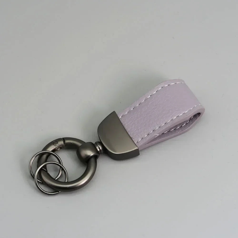 Short Lovely Leather Keychain Vintage Personalized Keyring Custom Logo Name Car Key Holder Chain Laser Engrave Women Charm Gift