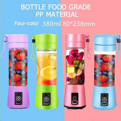 Portable Blender Wireless Rechargeable USB Juicer Cup Fruit Mixer Smoothie Juicer Blender Cup Bottle Travel Kitchen