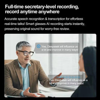 New Leisure Camera Smart Glasses 800W 32GB Memory AI Translation Voice Assistant Video Recording Men Anti Blue Light Sunglasses
