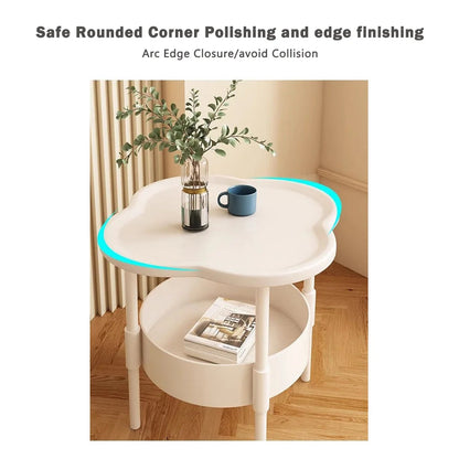 Trendy 40*40CM Side Table Plastic Samll End Table With Storage Easy to Assemble Bedside Table for Living Room