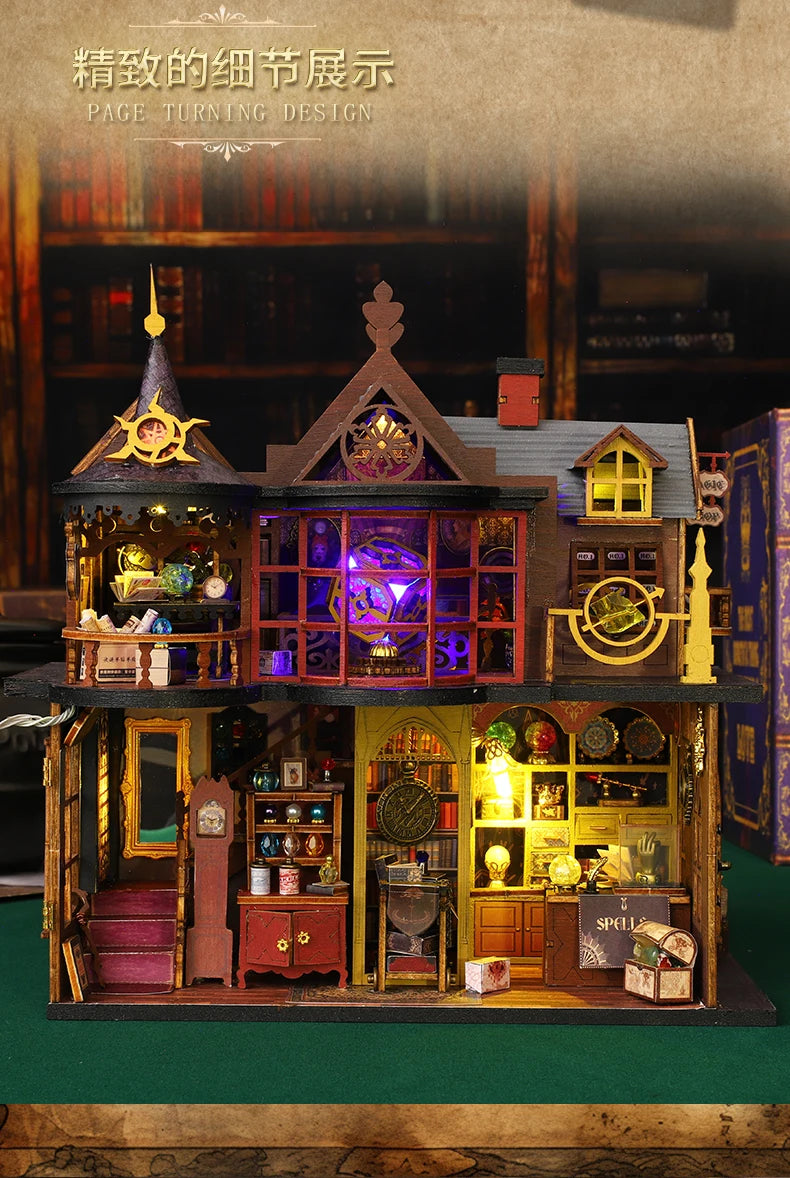 DIY Miniature Magic Treasure House Book Nook - Handcrafted 3D Puzzle, Creative Christmas Halloween Black Friday Gift Idea