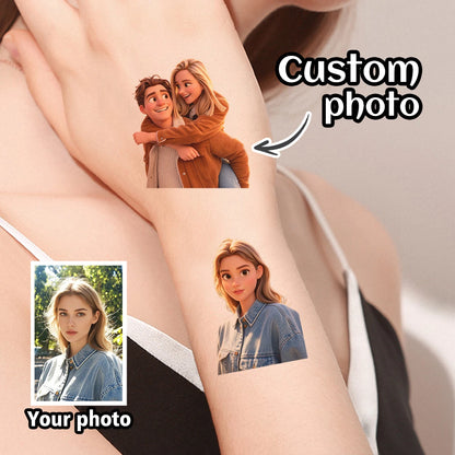 Custom Avatar Temporary Tattoos,Customizable Photo Tattoo Stickers,Half-body Cartoon Tattoo Stickers,Anniversaries,Wedding Gifts