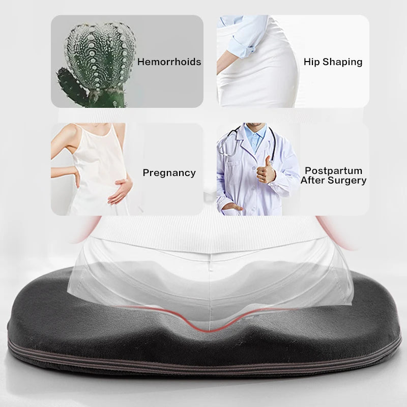 Comfort Donut Seat Cushion Sofa Hemorrhoid Memory Foam Anti Hemorrhoid Massage Tailbone Pillow Car Office Seat Cushion ﻿