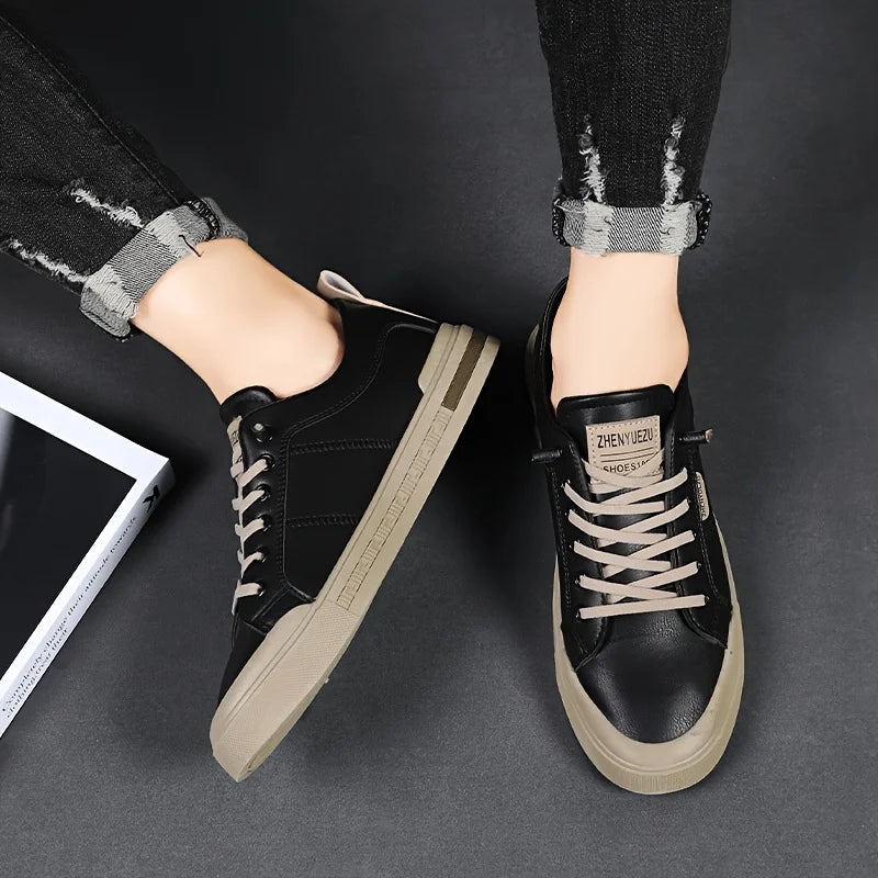 Four-Season Men's Dress Shoes, Comfortable and Breathable, with Convenient Elastic Band Design, Stylish and Versatile