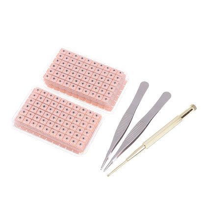 ★▲1 Set Multi-Condition Ear Seeds Acupuncture Auricular Sticker Kit 600pcs With Acupressure Chart Tweezer Auricular Probe