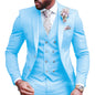High Quality Green Business Men Suits Slim Fit Male Clothing Elegant Wedding 3 Piece Two Buttons Jacket Vest Pants Party Sets