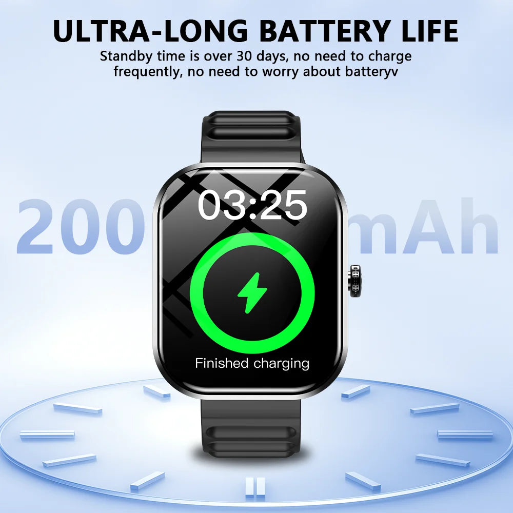 LAXASFIT 2026 Smart Watch Men's Full Touchscreen Bluetooth Call Sports Fitness Tracking Smart Wristwatch Women's Watch