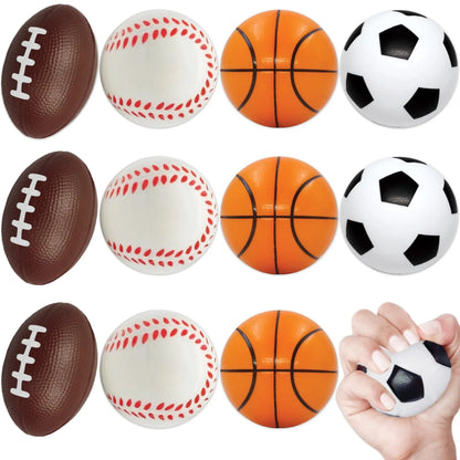 6/12/20 Pcs Squishy Squeeze Balls Birthday Party Favors Goodie Pinata Filler Anti Stress Soccer Basketball  Rugby Baseball Gifts