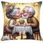 Adorable Elderly Couple Artistic Pillowcases: Share Warmth and Love Sofa cushion cover home room decoration 2D flat printing
