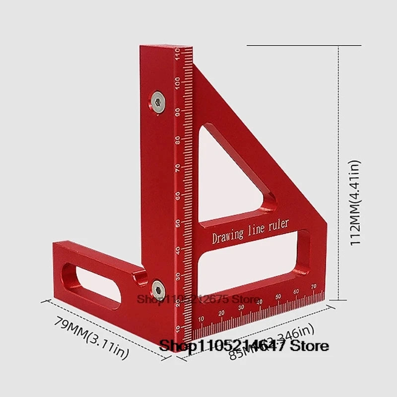 Woodworking Square Protractor Aluminum Alloy Miter Triangle  Layout Measuring Tool for Engineer Carpenter Ruler High Precision