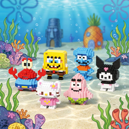 SpongeBob SquarePants Toy Sanrio Kuromi Building Blocks Patrick Star Figure Hello Kitty Cartoon Character Toy For Children Gifts