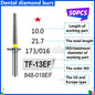 50Pcs Dental Dentist Diamond Burs Drill FG 1.6mm Bur for High Speed Handpiece FG Dental Bur Stomatology Dentistry Grinding Tools
