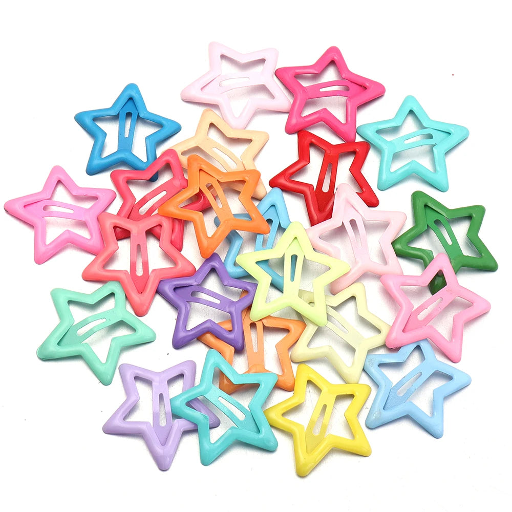 50pcs Colorful Star BB Hair Clips Girls Y2K Cute Star Barrettes Women Simple Metal Snap Clip Headdress Hair Jewelry Accessories