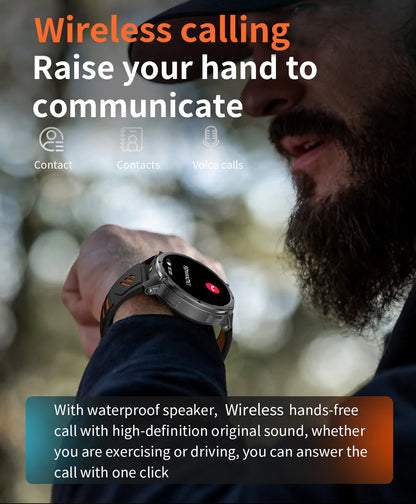 LIGE Smart Watch 2026 Gorąca Sprzedaż 1100mAh Wojskowy Wodoodporny Kompas Latarka LED Tryby Sportowe Męski Smartwatch Dla Android iOS