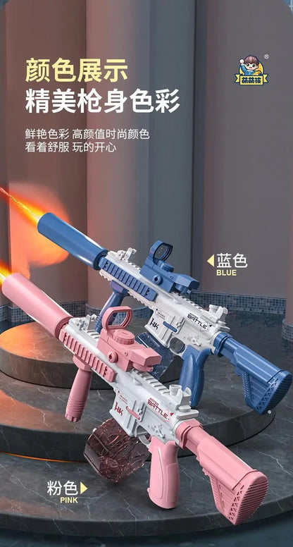 Water Gun Electric M416 Pistol Shooting Lighting Toy Gun Full Automatic Summer Pool Beach Toy For Kids Children Boys Girls Adult