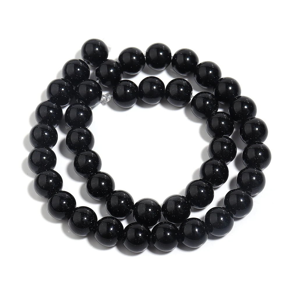 1 Strand Natural Stone Black Onyx Agate Round Loose Beads 2-20MM Pick Size For Crafts Making DIY Sewing clothing Accessories