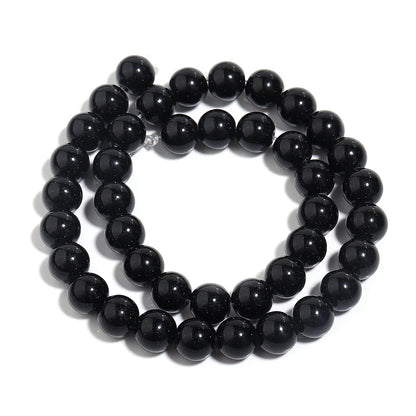 1 Strand Natural Stone Black Onyx Agate Round Loose Beads 2-20MM Pick Size For Crafts Making DIY Sewing clothing Accessories