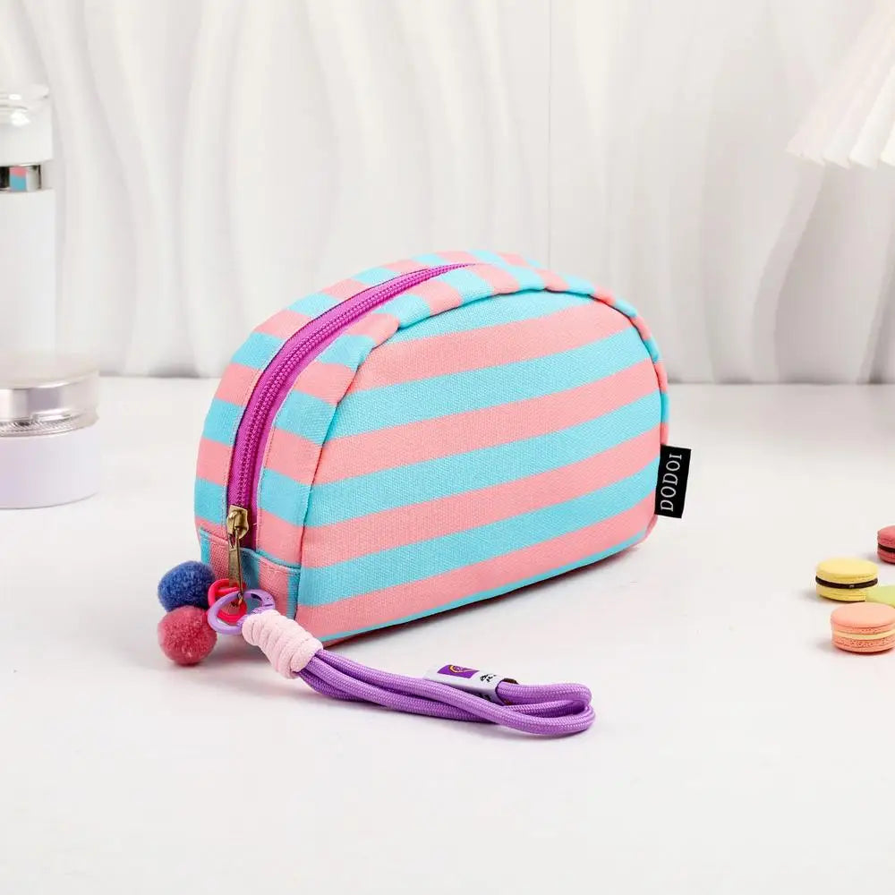 Women's Striped Beach Clutch Bag Versatile Small Woven Crochet Handbags Purses Knitting Dumpling Clutch Casual Bag