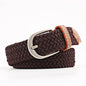 2.5cmx100cm Unisex Extended Elastic Knitted Thin Belt Women's Needle Button Canvas Jeans Student  Canvas Elastic Belt for Women