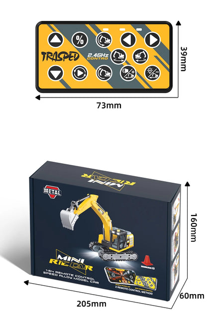 2026New Full-Scale Mini Excavator Tipper Truck 1:64 Remote Control Engineering Vehicle Mini Forklift Birthday Gift Toy RC Trucks