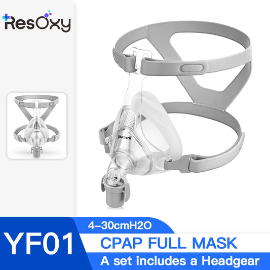 Yuwell YF-01 Cpap Masks Cpap Full Mask Sleep Apnea Mouth And Full Mask With Headgear For Cpap Bipap Machines For Sleep Apnea