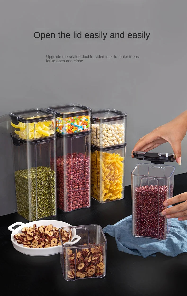 Kitchen Sealed Jars Large Capacity Grain Organizer Plastic Sealed Tank Moisture-proof Kitchen Storage Box Seasoning Jars Set New