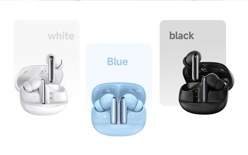 QCY Melobuds N50 ANC Bluetooth 5.4 Słuchawki Bezprzewodowe z Aktywną Redukcją Szumów 6 Mikrofonów Czyste Połączenia Wielopunktowe