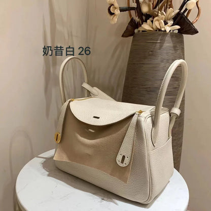 Women's Handbag 2025 New Style Top Layer Cowhide Leather Lundy Mini Doctor Bag Genuine Leather Handbag Single Shoulder Crossb...