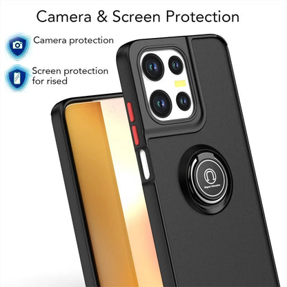 Shockproof Matte Armor Case For Motorola Moto G35 G55 G75 G85 G56 G86 5G G05 G15 Magnetic Holder Ring Stand Hard PC Back Cover