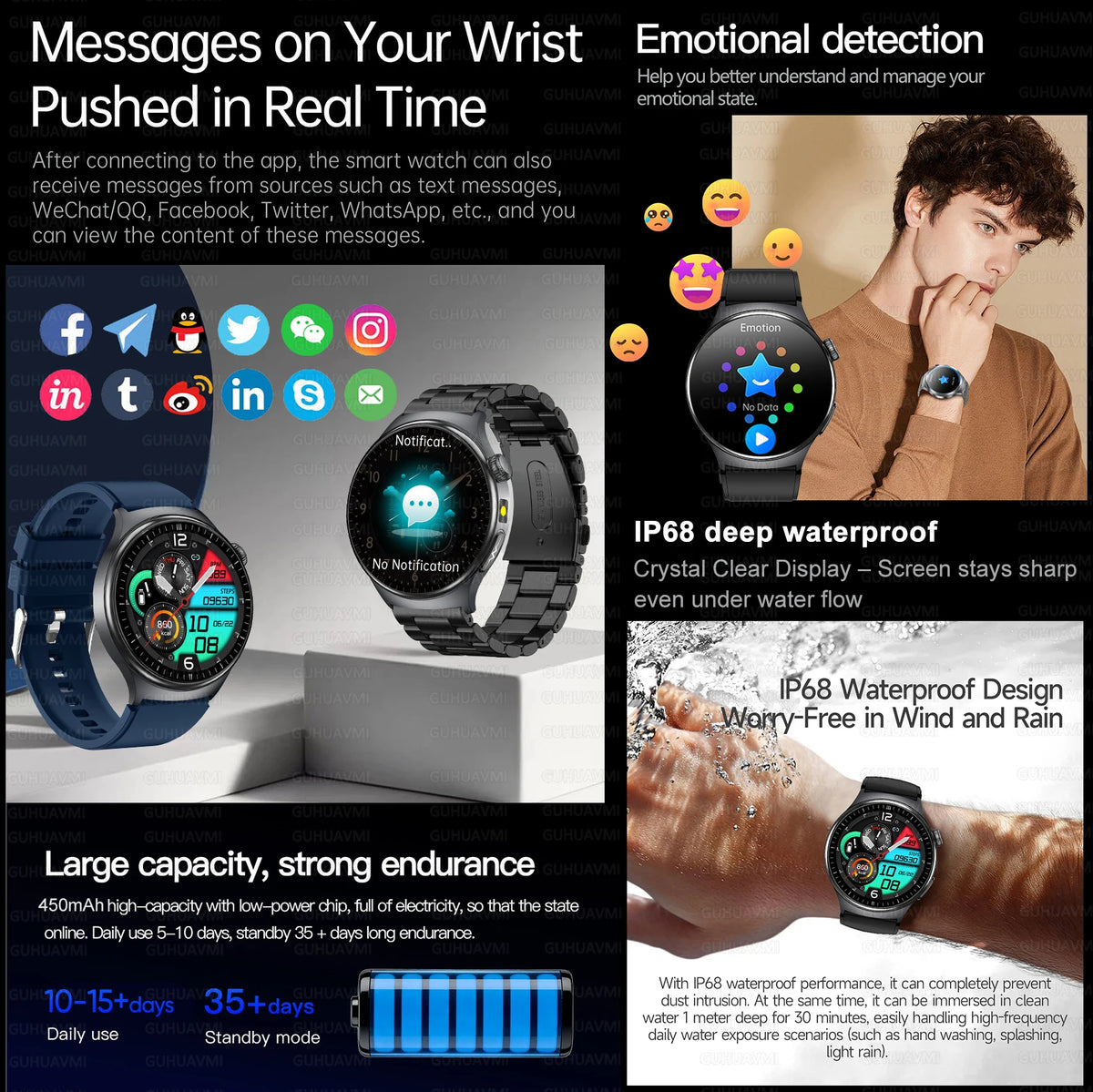 2026 New AI-Diagnosis Care Smartwatch ECG+PPG Accurate Uric Acid Blood Pressure Body Fat Five Organ Fitness Waterproof Smartwatc
