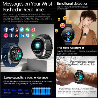 2026 New AI-Diagnosis Care Smartwatch ECG+PPG Accurate Uric Acid Blood Pressure Body Fat Five Organ Fitness Waterproof Smartwatc