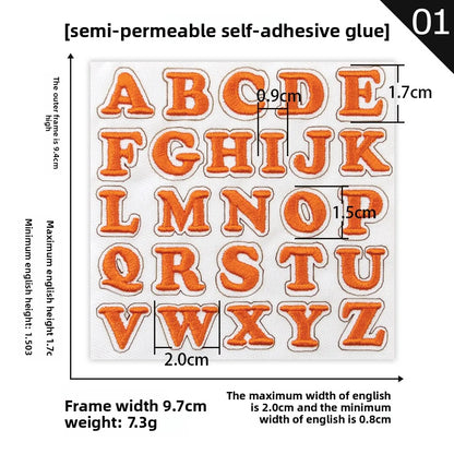 26pcs Small Letter Embroidered Patches Self-Adhesive Fabric Stickers Patche For Fabric, Clothes, Hat, Socks, Jeans,Backpacks