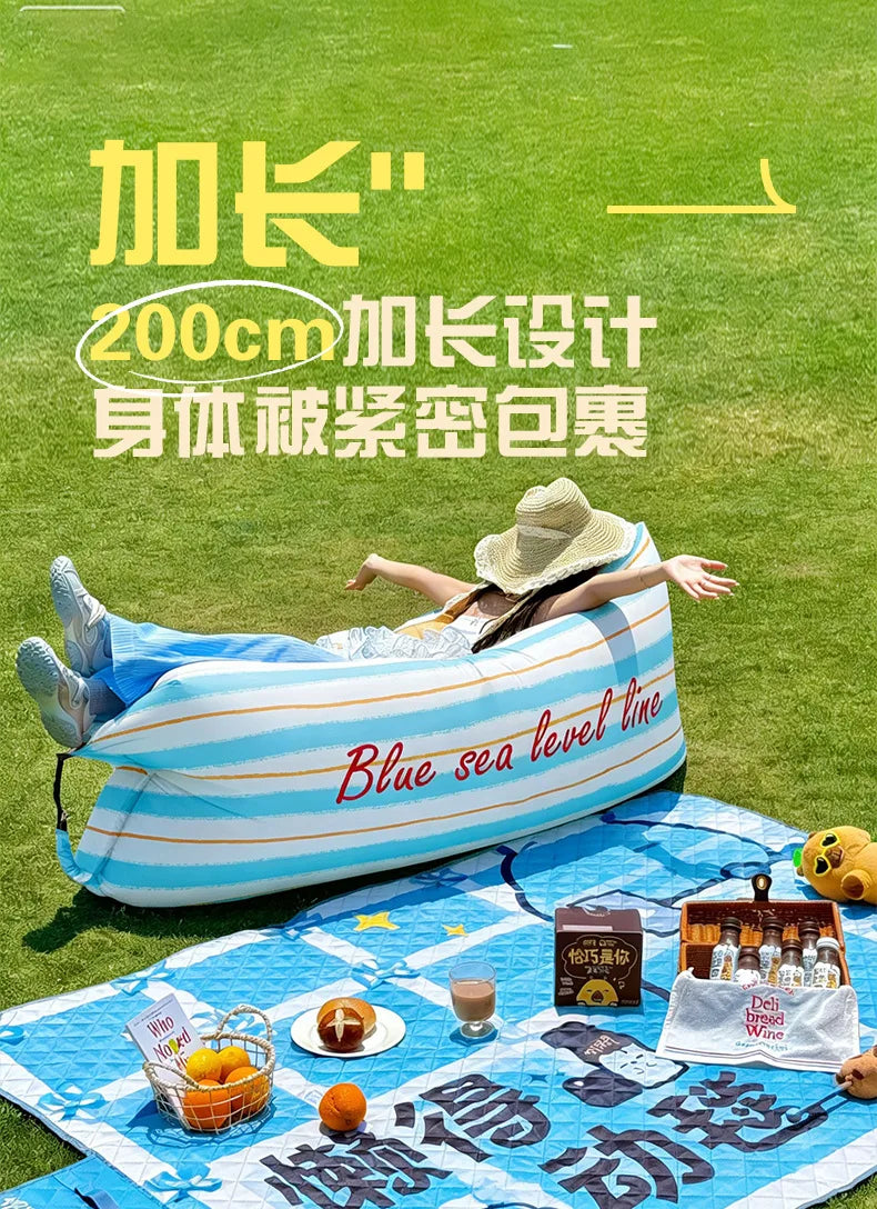 Waterproof Inflatable Sofa, Lazy Lounger Air Mattress, Portable Seat for Camping & Music Festival